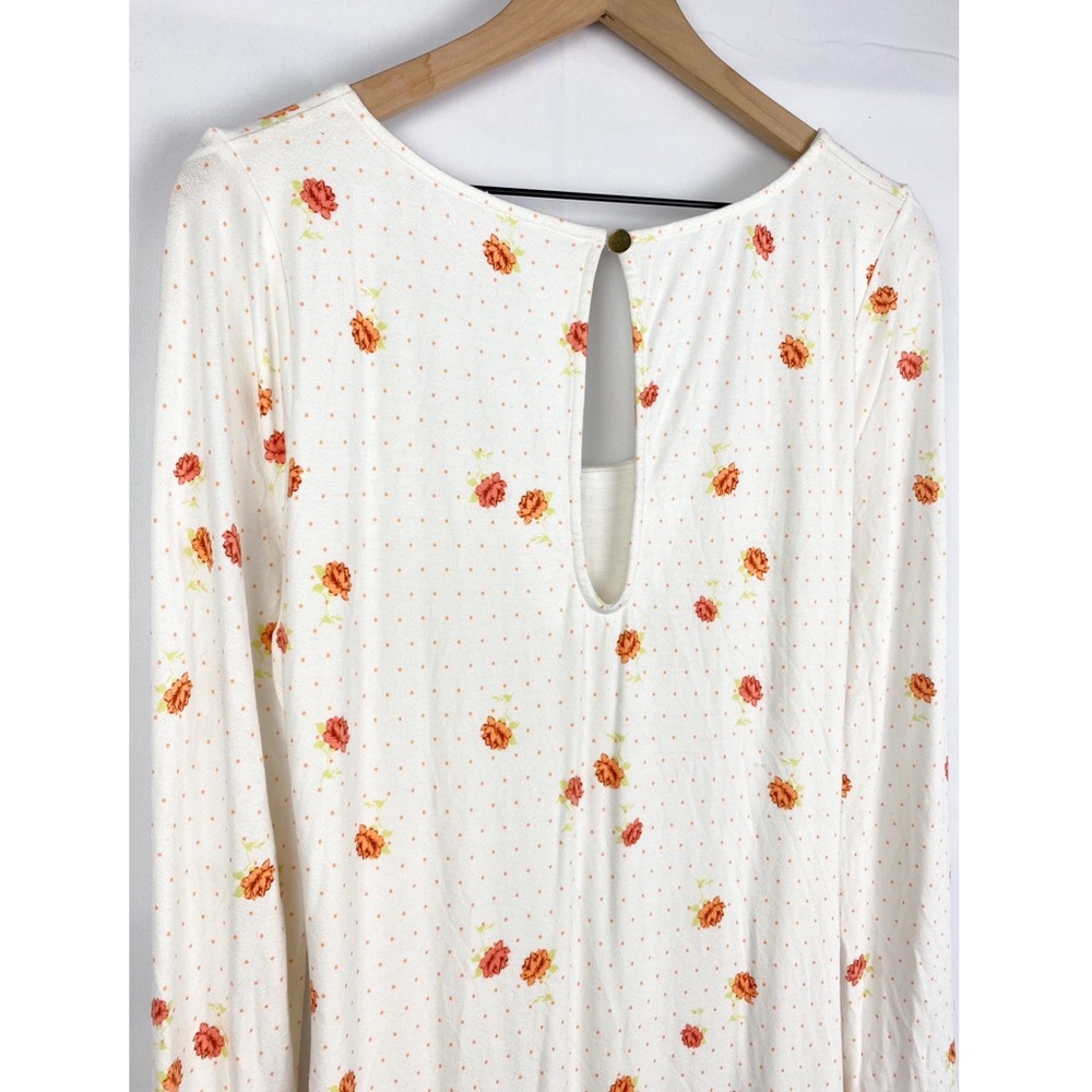NWOT Free People Celia Polka Dot Feminine Mini Dress, Ivory - Size L - Picture 8 of 9